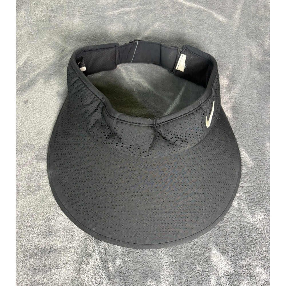 Nike Unisex Aerobill Perforated Golf Visor Adjustable Black Performance Hat